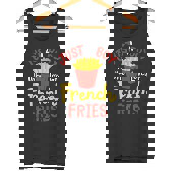 Just A Boy Who Loves French Fries フライドポテト じゃがいも ヴィーガン タンクトップ - Kawaiitshirt