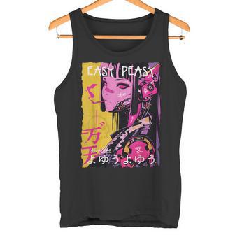 Kuracore Japanischertreetwear Cyberpunk Y2k Techwear Retro Manga Anime Chwarz Klein Tank Top - Geschenkecke