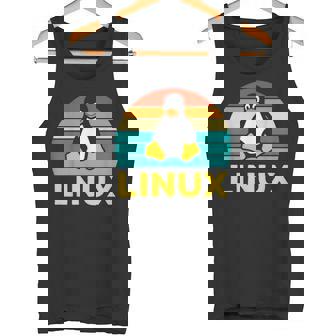Linux レトロ ヴィンテージ ペンギン オタク ペンギン オペレーティング システム オタク タンクトップ - Kawaiitshirt