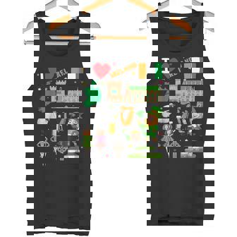 I Love Ireland。手描きアイルランドのランドマーク、旗、地図 タンクトップ - Kawaiitshirt