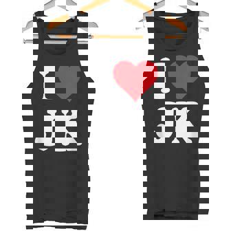 I Love Jk Initials I Heart JK First Last Name J K タンクトップ - Kawaiitshirt
