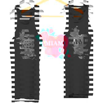 I Love Miami Miami Love Heart & Roses Illustration Graphic タンクトップ - Kawaiitshirt