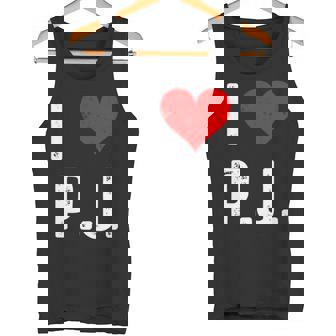 I Love Pj PJ ハート アンティーク調 長袖tシャツ タンクトップ - Kawaiitshirt