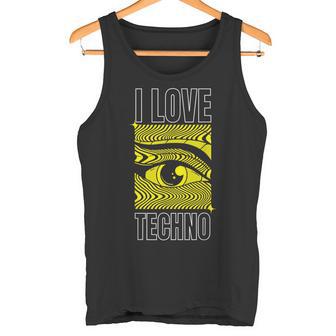 I Love Techno Raver Edm Festival Fiesta Clubbing Raving Camiseta sin mangas - Regaloses