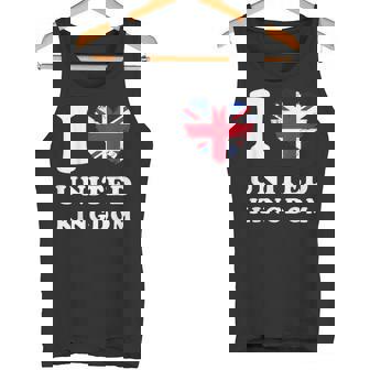 I Love United Kingdom ハートフラッグ イギリス Uk グレートブリテン タンクトップ - Kawaiitshirt