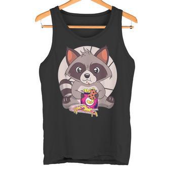 Lustiger Waschbär Freund Isst Junk Food Pizza Müll Meme Tank Top - Geschenkecke