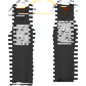 Monotone Aperiodic モノタイルカラー グレータイルパターン タンクトップ - Kawaiitshirt
