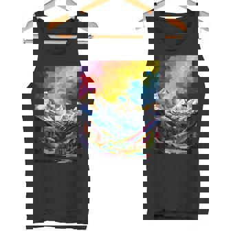 Montañas Abstracto Colorido Pintura Naturaleza Arte Montañas Camiseta sin mangas - Regaloses