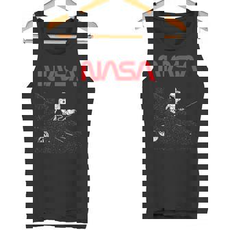 Nasaの宇宙飛行士の掃除機の星のワームのロゴが面白い タンクトップ - Kawaiitshirt