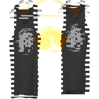 No Fishing No Life 釣り フィッシング ロゴ プリント タンクトップ - Kawaiitshirt