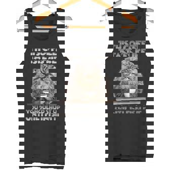 Pallas Cat T コーヒー愛好家のための朝の不満 マヌルネコ タンクトップ - Kawaiitshirt