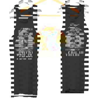 Pitbull Dad Dog Lover カラフル アーティスティック ピットブルのオーナー。 タンクトップ - Kawaiitshirt