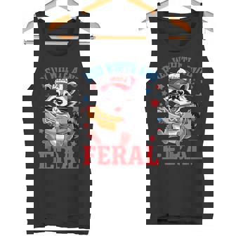 Red And Feral 4Th Of July ユーモア キッズ アメリカ タンクトップ - Kawaiitshirt