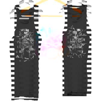 Rockstar ドラマー 猫 ドラム ミュージシャンバンド 音楽愛好家 タンクトップ - Kawaiitshirt