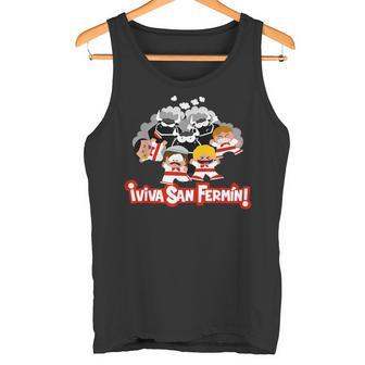 San Fermín Pamplona Divertido Encierro Toros Fiestas Camiseta sin mangas - Regaloses