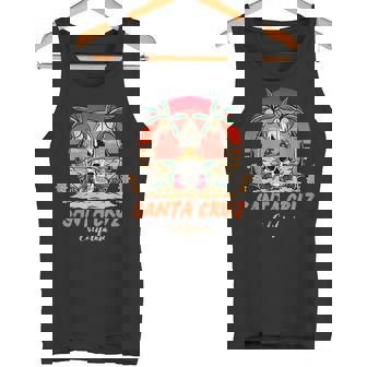 Santa Cruz カリフォルニア ヴィンテージ スケルトン サーファー サンタクルーズ タンクトップ - Kawaiitshirt