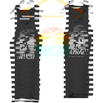Santa Cruzintage Retro Palmera Puesta Deol California Beach Camiseta sin mangas - Regaloses