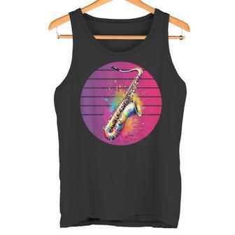 Saxophone Instrument De Musique Peinture Éclaboussures Débardeur e - Cadeauxyz
