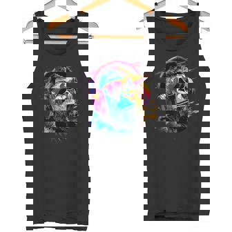 Singe Dj Avec Écouteurs Et Lunettes Deoleil Musique Fête Débardeur e - Cadeauxyz