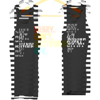 Sorry Can't Bodypump Bye 面白い ワークアウト ジム フィットネス ヴィンテージ タンクトップ - Kawaiitshirt