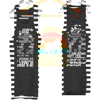 Sorry I Wasn't Listening アニマル モンキー ゴリラ レトロ 男性用 タンクトップ - Kawaiitshirt