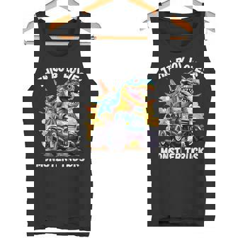 This Boy Loves Monster Trucks 恐竜モンスタートラック タンクトップ - Kawaiitshirt
