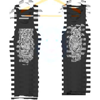 Tiger Lover 青い目の動物 ホワイトタイガー タンクトップ - Kawaiitshirt