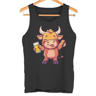 Toro Con Cerveza Fiesta Divertida Cómica Camiseta sin mangas - Regaloses