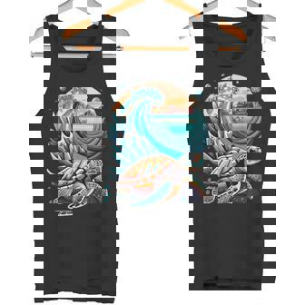 Tortuga Marina Con Olasol Y Playa Al Fondo Camiseta sin mangas - Regaloses