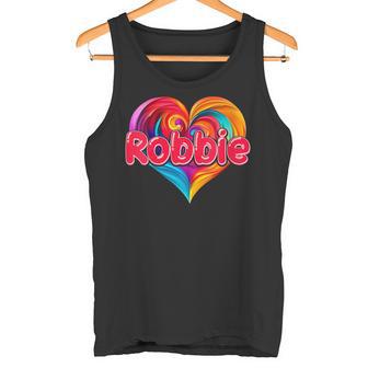 Unique Named Personalized Heart Mit-Ausschnittchwarz -Erwachsene Klein Eu I Heart Love Robbie Tank Top - Geschenkecke