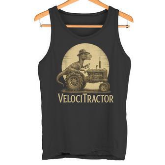 Velocitractor Lustiger Dinosaurier Farmer Traktor Mashup Tank Top - Geschenkecke