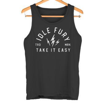 Ver Impresión Trasera Idle Fury Patineta Perro Tatuaje Arte Camiseta sin mangas - Regaloses