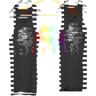 Vintage Labios Bandera Arcoíris Lesbianas Orgullo Gay Lgbt Camiseta sin mangas - Regaloses