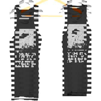 I Want To Believe I Aliens Ufo エリア 51 Roswell タンクトップ - Kawaiitshirt