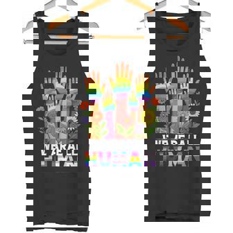 We Are All Human レインボー Lgbt Lgbtq トランスジェンダー ハンドフラワー タンクトップ - Kawaiitshirt