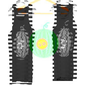 【スイカ】（半額シール）遊び心 おもしろ 夏服 面白い お笑い ユーモア ギャグ ネタ ウケ狙い 笑える 変な 食べ物 タンクトップ - Kawaiitshirt