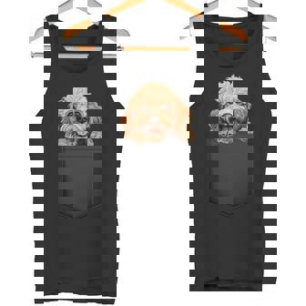 おもしろトイプードル 子犬 ポケットに入れたかわいいペット愛好家 タンクトップ - Kawaiitshirt