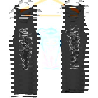 おもしろ猫 稲妻 黒猫 タンクトップ - Kawaiitshirt