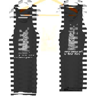 お腹が痛い面白い猫のミーム タンクトップ - Kawaiitshirt