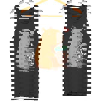 かわいい カピバラ ドリンク バブルティー カワイイ Capy Lover キッズ ガールズ タンクトップ - Kawaiitshirt