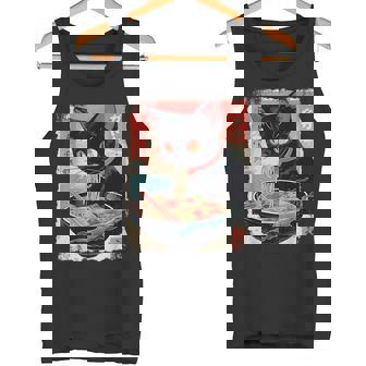 かわいい 黒猫 ラブ ラーメン カワイイ ねこ アニメ 日本語 タンクトップ - Kawaiitshirt