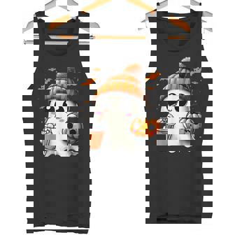 かわいいおばけを飲むかぼちゃスパイス ゴーストハロウィンコスチューム タンクトップ - Kawaiitshirt