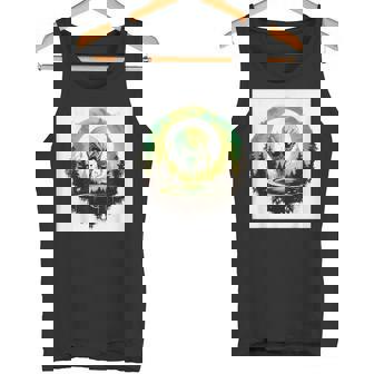 かわいいグリーンエイリアンヘッドufoスペースフェイス タンクトップ - Kawaiitshirt