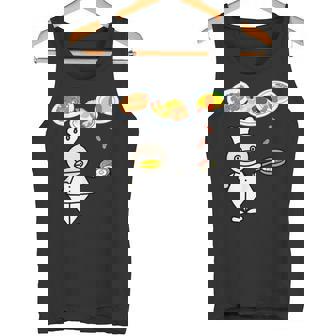 かわいいコックさん 洋食屋さん オムライス ナポリタン ハンバーグ エビフライ ウィンナー フライパン おもしろ タンクトップ - Kawaiitshirt