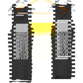 かわいいボーホーシックミニマリスト イエローベージュ ブラックラインストライプ タンクトップ - Kawaiitshirt