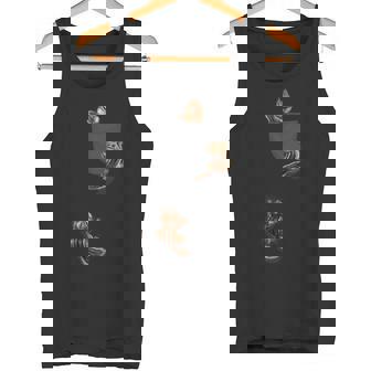 かわいいリス遊び、ポケットに登る、シマリス タンクトップ - Kawaiitshirt