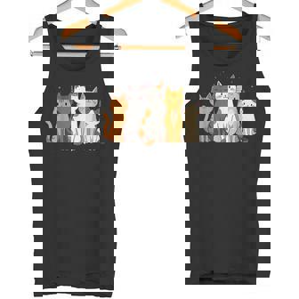 かわいい漫画の猫のイラスト タンクトップ - Kawaiitshirt