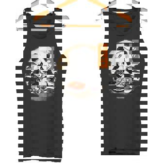 とんかつ パンダ 水墨画 日本食 日本語 おもしろ レトロ 和風 動物 タンクトップ - Kawaiitshirt