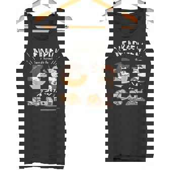 ねこぺん日和 ドーナツ ダークカラー タンクトップ - Kawaiitshirt