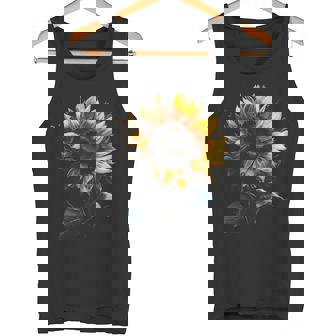 ひまわり ボタニカル 自然 アート フラワーガーデン ギフト タンクトップ - Kawaiitshirt